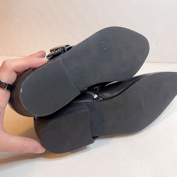 Aqua Blane Studded Leather Western Booties Size 7 - Picture 6 of 9